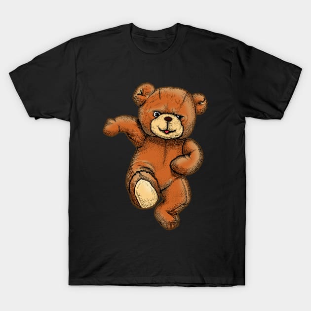 Teddy Bear Running T-Shirt by the Mad Artist